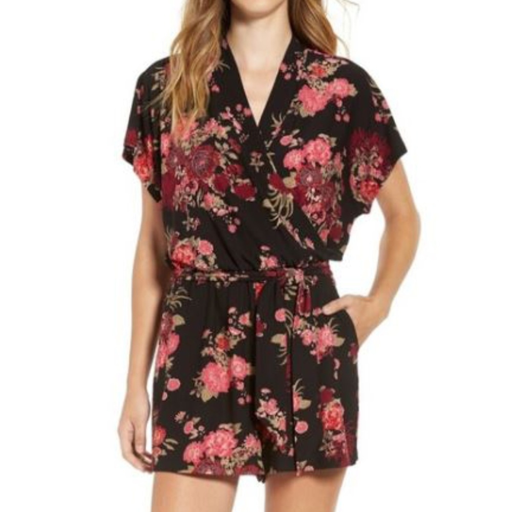 Leith floral kimono romper
